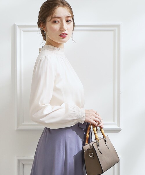 couture brooch(クチュールブローチ)の「◆【通勤着、オフィスにも◎】ピケシャーリングフリルブラウス(シャツ/ブラウス・レディース・アイボリー/ブラック/ベビーピンク・36/38/40/42)」の11枚目の写真