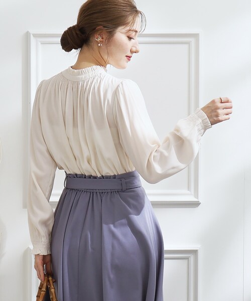 couture brooch(クチュールブローチ)の「◆【通勤着、オフィスにも◎】ピケシャーリングフリルブラウス(シャツ/ブラウス・レディース・アイボリー/ブラック/ベビーピンク・36/38/40/42)」の14枚目の写真