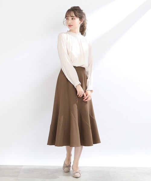 couture brooch(クチュールブローチ)の「◆【通勤着、オフィスにも◎】ピケシャーリングフリルブラウス(シャツ/ブラウス・レディース・アイボリー/ブラック/ベビーピンク・36/38/40/42)」の15枚目の写真