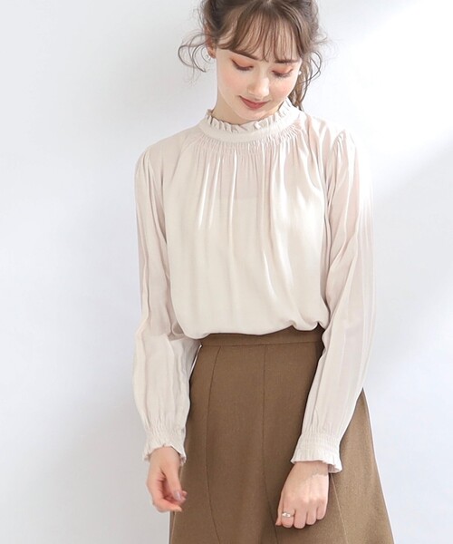couture brooch(クチュールブローチ)の「◆【通勤着、オフィスにも◎】ピケシャーリングフリルブラウス(シャツ/ブラウス・レディース・アイボリー/ブラック/ベビーピンク・36/38/40/42)」の16枚目の写真