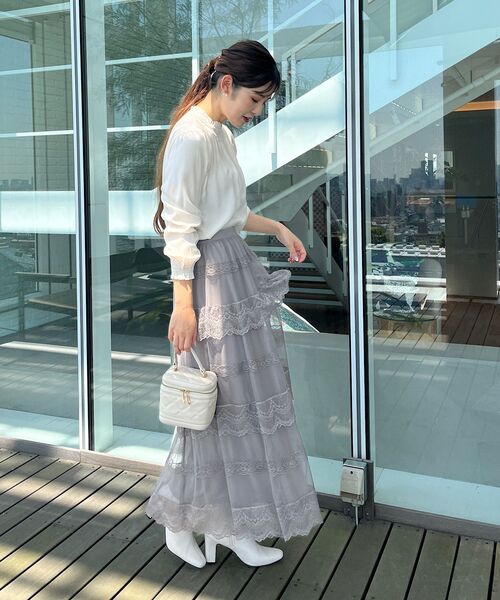 couture brooch(クチュールブローチ)の「◆【通勤着、オフィスにも◎】ピケシャーリングフリルブラウス(シャツ/ブラウス・レディース・アイボリー/ブラック/ベビーピンク・36/38/40/42)」の19枚目の写真