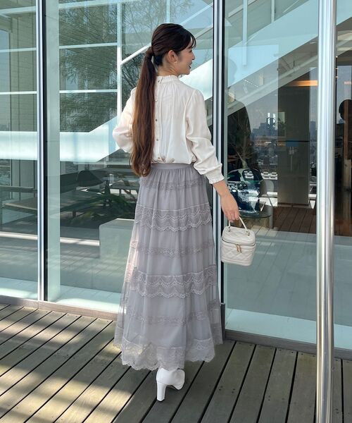 couture brooch(クチュールブローチ)の「◆【通勤着、オフィスにも◎】ピケシャーリングフリルブラウス(シャツ/ブラウス・レディース・アイボリー/ブラック/ベビーピンク・36/38/40/42)」の20枚目の写真