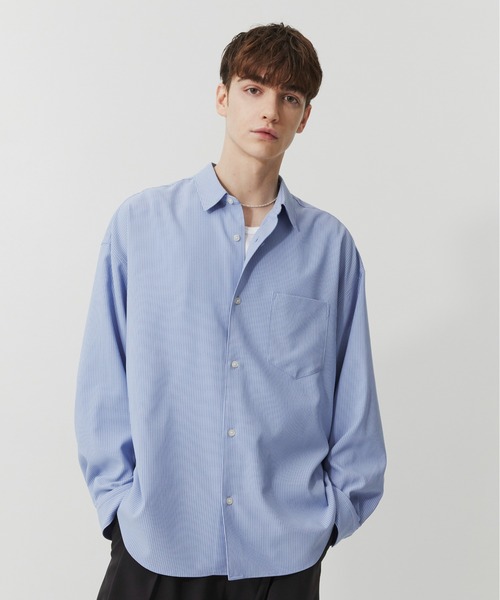 PUBLIC TOKYO（パブリックトウキョウ）の「【累計販売枚数3.5万枚超】コンフォートリラックスシャツ /ウォッシャブル/オフィスカジュアル/防シワ/吸水速乾/通勤（シャツ/ブラウス・メンズ・ホワイト/ダークブラウン/ブルー/ホワイト×ブルー/ブラック/ストライプ/ベージュ/ライトブラウン/ベージュ×ブラック/ダークグレー/ダークブルー/チャコール/ミント/ライトブルー/ホワイト×グレー/ブラウン/パープル/ホワイト×ブラウン/チャコールグレー×ブラック/ブルー系その他・1/3/0/2）」の18枚目の写真