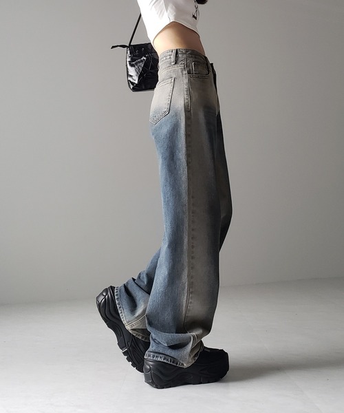 me+em select（ミームセレクト）の「【 選べる２デザイン 】グラデーションヴィンテージワイドデニム【 韓国製 】（デニムパンツ・レディース・ブルー系その他2/ブルー系その他・SMALL/LARGE/MEDIUM）」の19枚目の写真