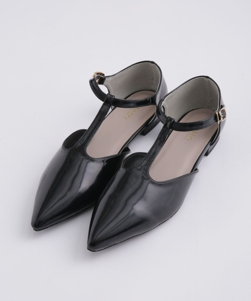 NANO universe（ナノユニバース）の「Tストラップフラットパンプス（パンプス・レディース・ブラック/ボルドー/モカ・38/36/37）」の4枚目の写真