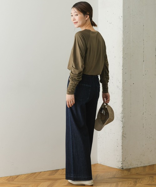 F by ROSSO（エフバイロッソ）の「F by ROSSO　ギャザースリーブプルオーバー（Tシャツ/カットソー・レディース・オフホワイト/ブラック/カーキ・FREE）」の17枚目の写真