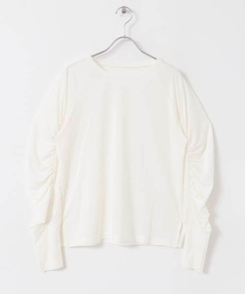 F by ROSSO（エフバイロッソ）の「F by ROSSO　ギャザースリーブプルオーバー（Tシャツ/カットソー・レディース・オフホワイト/ブラック/カーキ・FREE）」の18枚目の写真