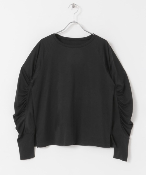 F by ROSSO（エフバイロッソ）の「F by ROSSO　ギャザースリーブプルオーバー（Tシャツ/カットソー・レディース・オフホワイト/ブラック/カーキ・FREE）」の19枚目の写真