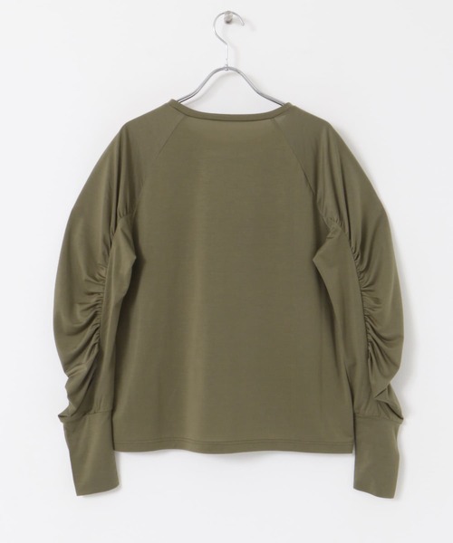 F by ROSSO（エフバイロッソ）の「F by ROSSO　ギャザースリーブプルオーバー（Tシャツ/カットソー・レディース・オフホワイト/ブラック/カーキ・FREE）」の21枚目の写真