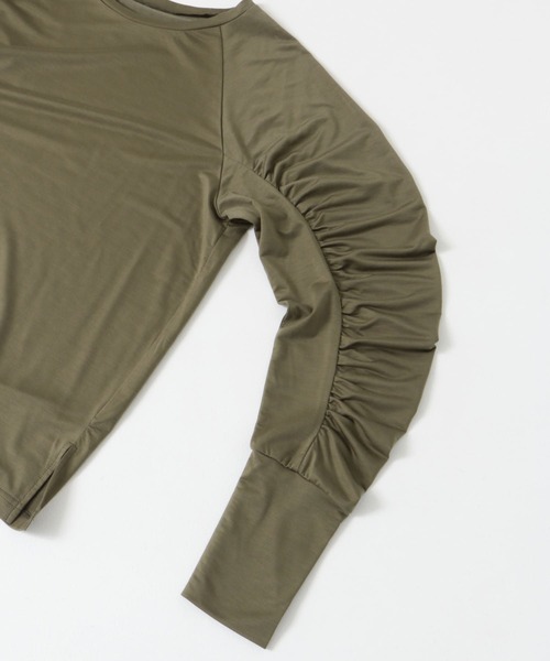 F by ROSSO（エフバイロッソ）の「F by ROSSO　ギャザースリーブプルオーバー（Tシャツ/カットソー・レディース・オフホワイト/ブラック/カーキ・FREE）」の22枚目の写真