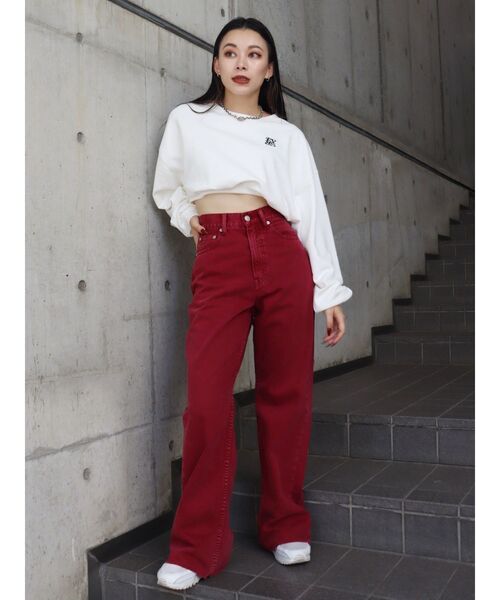 EVRIS（エヴリス）の「ワンポイントロゴショートスウェット【セットアップ着用可能】（スウェット・レディース・ホワイト/グレー/ネイビー/ブラック・FREE）」の14枚目の写真