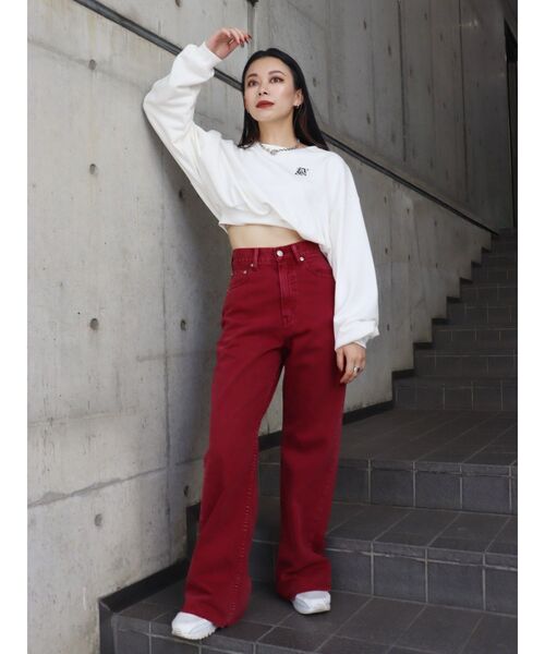 EVRIS（エヴリス）の「ワンポイントロゴショートスウェット【セットアップ着用可能】（スウェット・レディース・ホワイト/グレー/ネイビー/ブラック・FREE）」の15枚目の写真