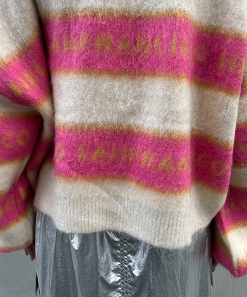 HELLO.SANFRANCISCO（ハローサンフランシスコ）の「【HELLO.SANFRANCISCO/ハローサンフランシスコ】ブラッシングジャガードロゴニット（ニット/セーター・レディース・ブルー/オレンジ/アイボリー・FREE）」の15枚目の写真