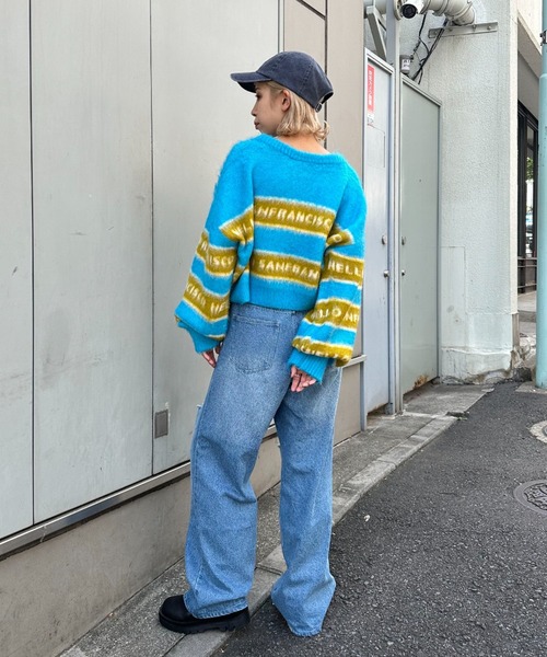 HELLO.SANFRANCISCO（ハローサンフランシスコ）の「【HELLO.SANFRANCISCO/ハローサンフランシスコ】ブラッシングジャガードロゴニット（ニット/セーター・レディース・ブルー/オレンジ/アイボリー・FREE）」の19枚目の写真