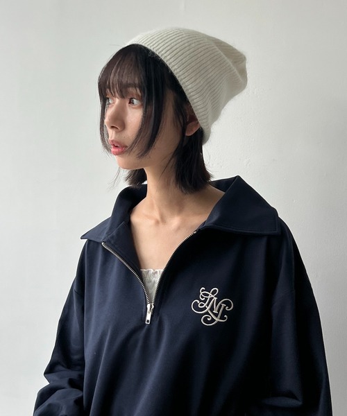 AS KNOW AS plus(アズノゥアズプラス)の「アンゴラニットキャップ(ニットキャップ/ビーニー・レディース・グレー/アイボリー/ブラック・FREE)」の12枚目の写真