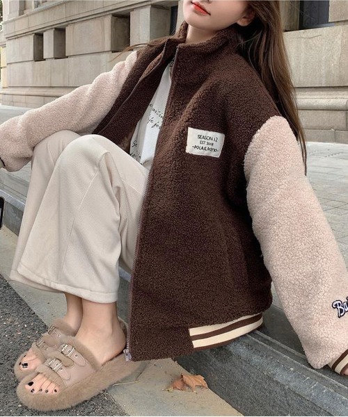 セール】ボア スタジアム ジャケット（その他アウター）｜BLANC