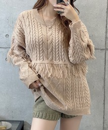 フリンジニットプルオーバー