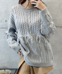 フリンジニットプルオーバー