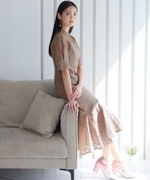 ミモレ丈&袖あり フォーマル チュール セレモニー 結婚式 パーティー ドレス オケージョンドレス お呼ばれ 二次会 成人式 同窓会 謝恩会 20代 30代