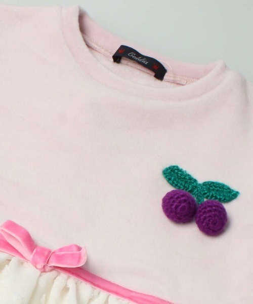Caldia（カルディア）の「ベロア＆シフォンチュニックTシャツ（Tシャツ/カットソー・キッズ・ピンク/パープル・110/130/120/140/100）」の8枚目の写真