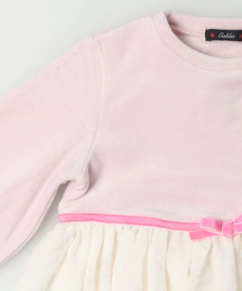 Caldia（カルディア）の「ベロア＆シフォンチュニックTシャツ（Tシャツ/カットソー・キッズ・ピンク/パープル・110/130/120/140/100）」の9枚目の写真