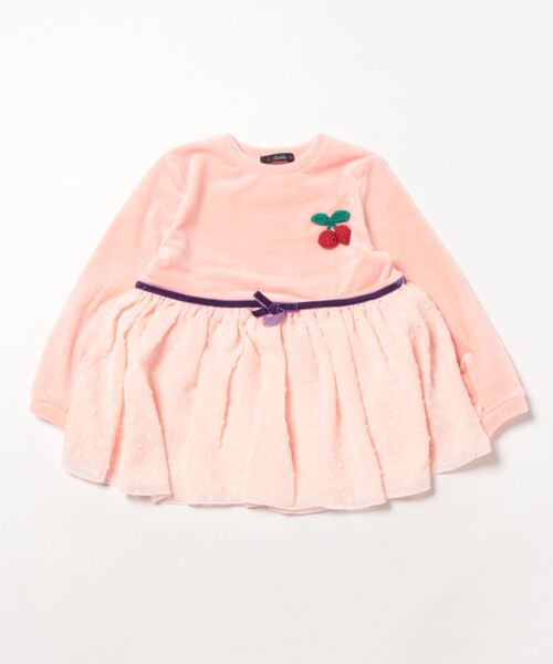 Caldia（カルディア）の「ベロア＆シフォンチュニックTシャツ（Tシャツ/カットソー・キッズ・ピンク/パープル・110/130/120/140/100）」の5枚目の写真