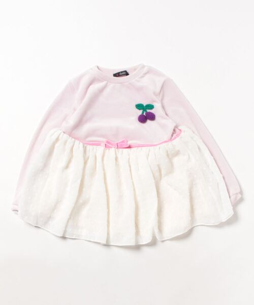 Caldia（カルディア）の「ベロア＆シフォンチュニックTシャツ（Tシャツ/カットソー・キッズ・ピンク/パープル・110/130/120/140/100）」の6枚目の写真