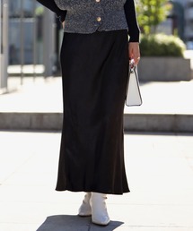 matte satin I line skirt / マットサテンスカート