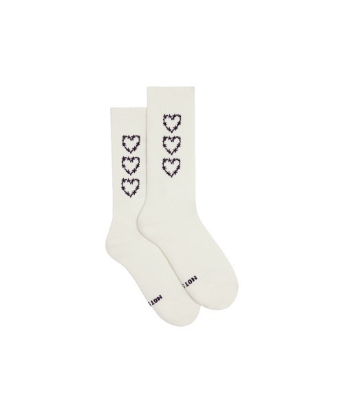 Not So Ape（ノットソーエイプ）の「Heart Socks（ソックス/靴下・メンズ・ホワイト/ブラック・FREE）」の3枚目の写真