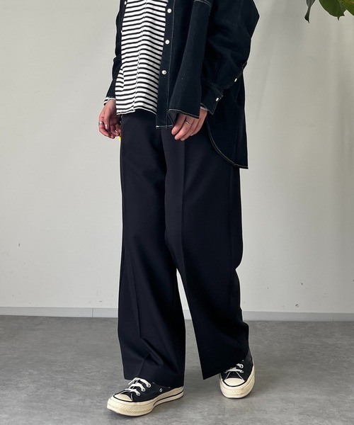 un dix cors（アンディコール）の「タックストレートパンツ（スラックス・レディース・ブラック/グレー・FREE）」の8枚目の写真