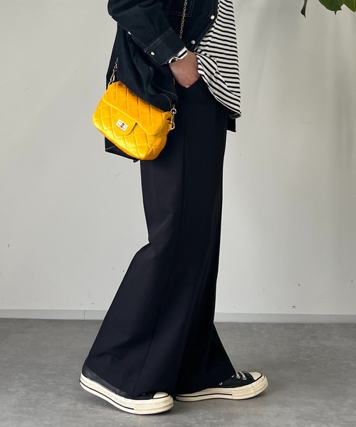 un dix cors（アンディコール）の「タックストレートパンツ（スラックス・レディース・ブラック/グレー・FREE）」の22枚目の写真