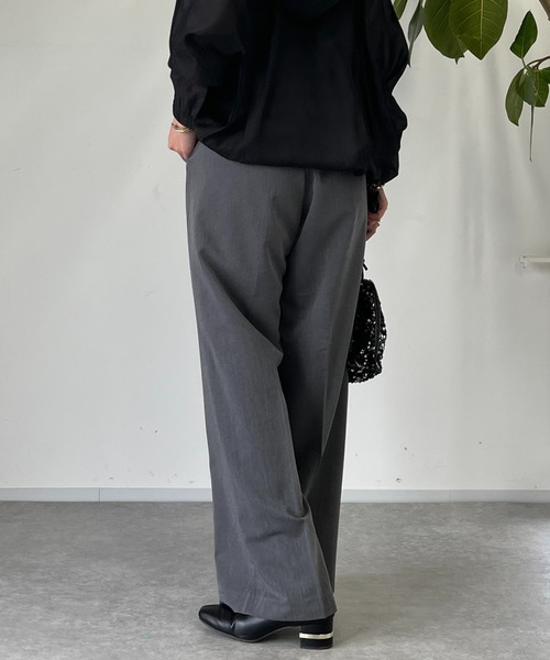 un dix cors（アンディコール）の「タックストレートパンツ（スラックス・レディース・ブラック/グレー・FREE）」の12枚目の写真