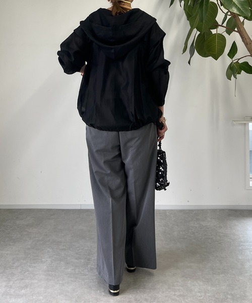 un dix cors（アンディコール）の「タックストレートパンツ（スラックス・レディース・ブラック/グレー・FREE）」の17枚目の写真