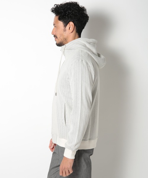 MEN'S BIGI（メンズビギ）の「ブリスターストライプパーカー（パーカー・メンズ・グレー系その他/オレンジ系その他・01/03/02）」の8枚目の写真