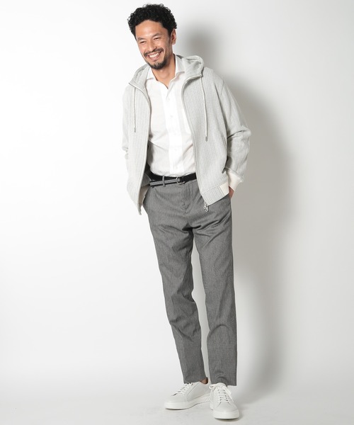 MEN'S BIGI（メンズビギ）の「ブリスターストライプパーカー（パーカー・メンズ・グレー系その他/オレンジ系その他・01/03/02）」の6枚目の写真