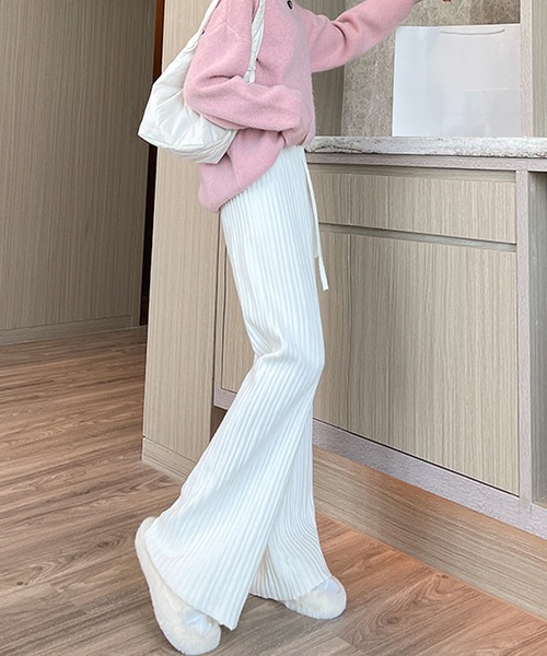 Dewlily(デューリリー)の「リブニットリラックスパンツ(その他パンツ・レディース・ベージュ/ブラック/ホワイト・FREE)」の11枚目の写真