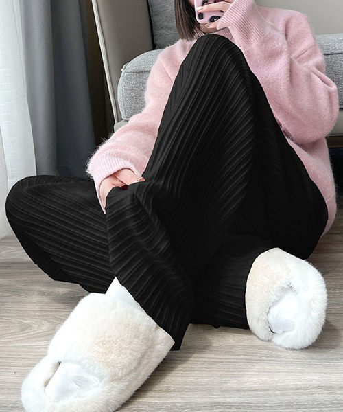 Dewlily(デューリリー)の「リブニットリラックスパンツ(その他パンツ・レディース・ベージュ/ブラック/ホワイト・FREE)」の14枚目の写真
