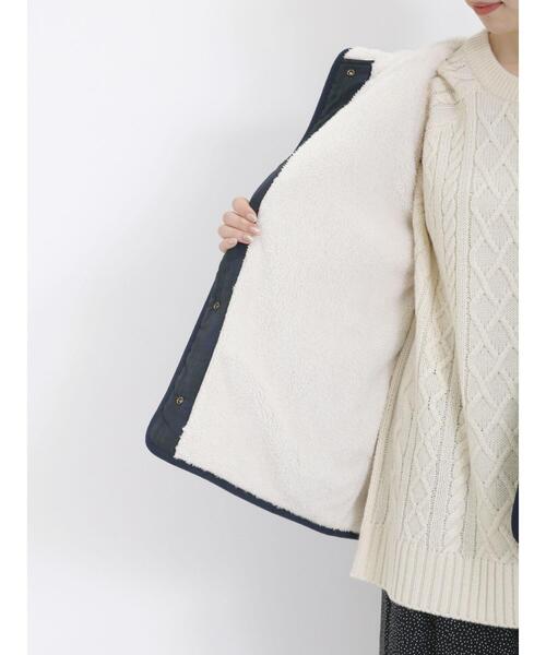 Samansa Mos2（サマンサ モスモス）の「【撥水加工】リバーシブルフードブルゾン（ブルゾン・レディース・ブラック/ネイビー/カーキ/キナリ・F）」の18枚目の写真