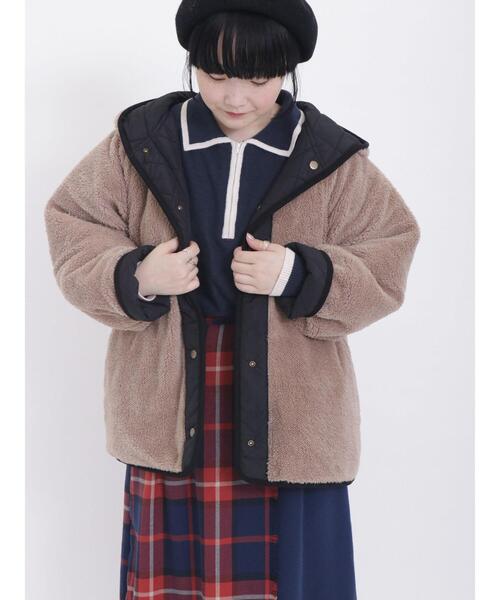 Samansa Mos2（サマンサ モスモス）の「【撥水加工】リバーシブルフードブルゾン（ブルゾン・レディース・ブラック/ネイビー/カーキ/キナリ・F）」の9枚目の写真