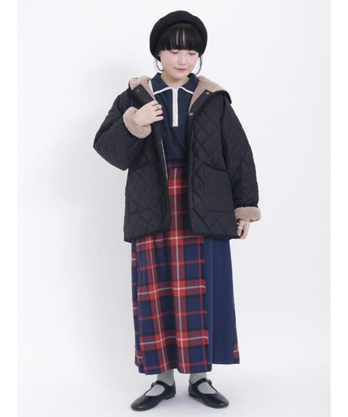 Samansa Mos2（サマンサ モスモス）の「【撥水加工】リバーシブルフードブルゾン（ブルゾン・レディース・ブラック/ネイビー/カーキ/キナリ・F）」の12枚目の写真