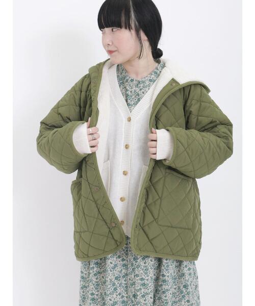 Samansa Mos2（サマンサ モスモス）の「【撥水加工】リバーシブルフードブルゾン（ブルゾン・レディース・ブラック/ネイビー/カーキ/キナリ・F）」の13枚目の写真