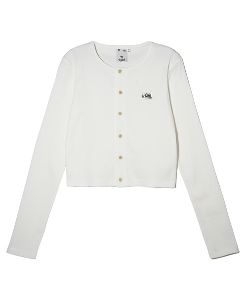 X-girl（エックスガール）の「L/S CARDIGAN（カーディガン/ボレロ・レディース・ブラック/ホワイト/ピンク・S/M）」の2枚目の写真