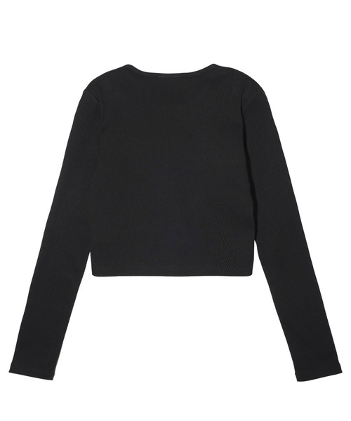 X-girl（エックスガール）の「L/S CARDIGAN（カーディガン/ボレロ・レディース・ブラック/ホワイト/ピンク・S/M）」の4枚目の写真