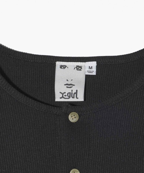 X-girl（エックスガール）の「L/S CARDIGAN（カーディガン/ボレロ・レディース・ブラック/ホワイト/ピンク・S/M）」の6枚目の写真