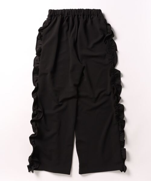 Settimissimo（セッティミッシモ）の「カットジョーゼット サイドフリル ワイドパンツ（その他パンツ・レディース・ブルー/ブラック・FREE）」の3枚目の写真