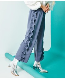 Settimissimo | カットジョーゼット サイドフリル ワイドパンツ(その他パンツ)