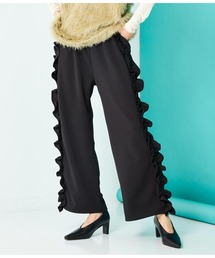 Settimissimo | カットジョーゼット サイドフリル ワイドパンツ(その他パンツ)