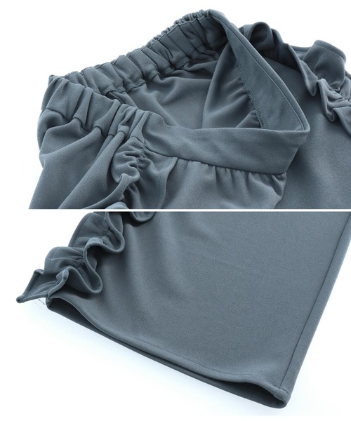 Settimissimo（セッティミッシモ）の「カットジョーゼット サイドフリル ワイドパンツ（その他パンツ・レディース・ブルー/ブラック・FREE）」の19枚目の写真