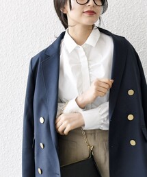 SHIPS any:〈洗濯機可能〉REPREVE ギャザー ショート シャツ