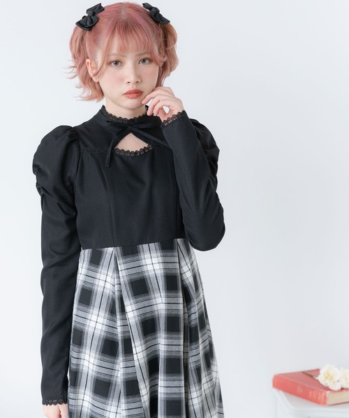 DearMyLoveRose(ディアマイラブローズ)の「デコルテオープンクラシカルワンピース(ワンピース・レディース・ホワイト/ブラック/ブルー・MEDIUM/XX-LARGE/X-LARGE/LARGE)」の10枚目の写真